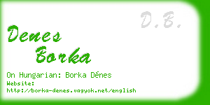 denes borka business card